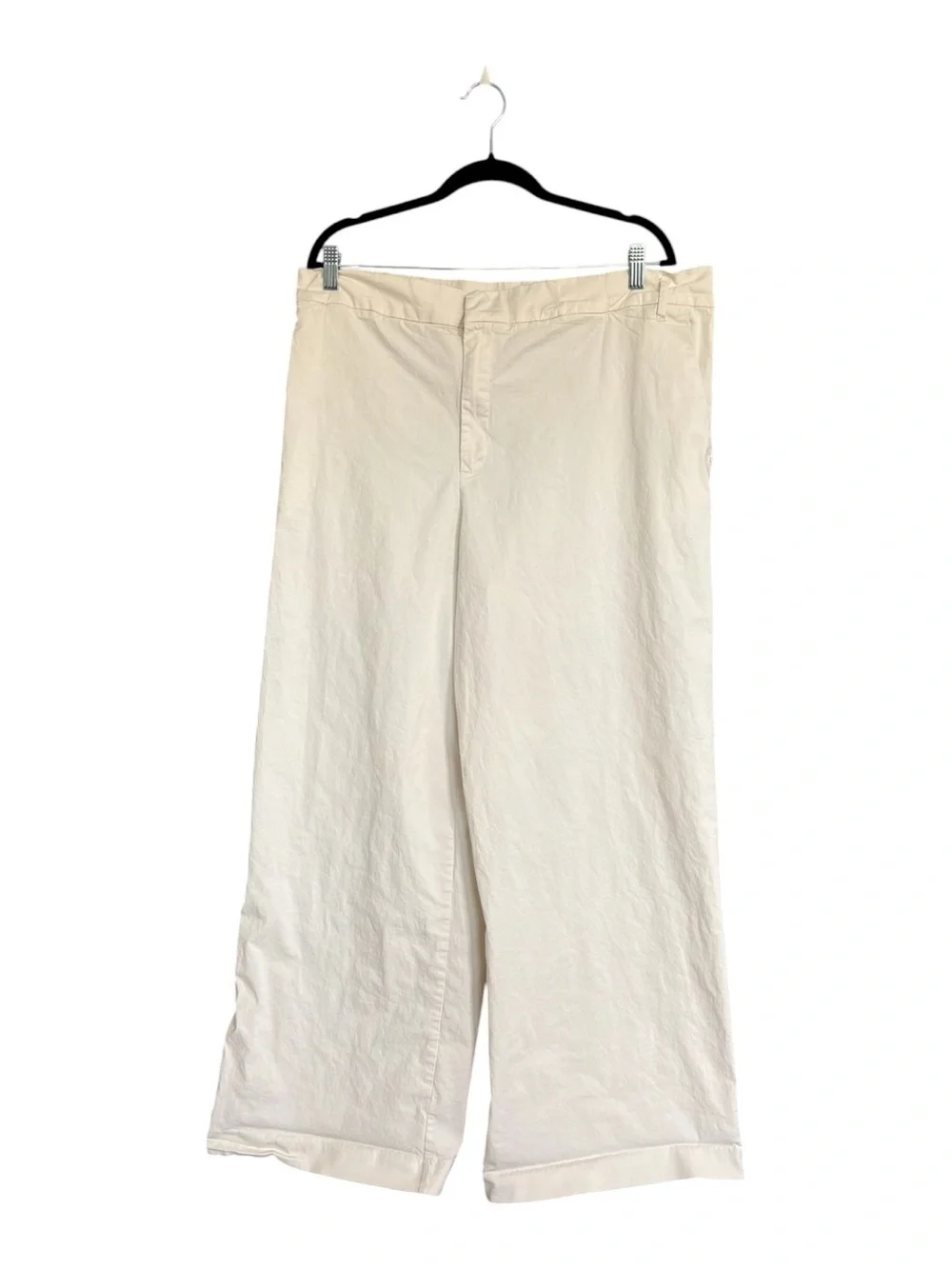 Zara Wide Leg Trousers – Women’s Large - Beige chino - Office Casual Business